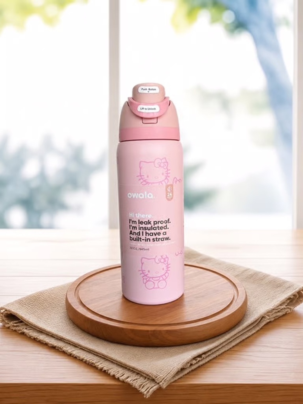 Hello Kitty FreeSip Insulated Stainless Steel Tumbler | 32oz | Pink